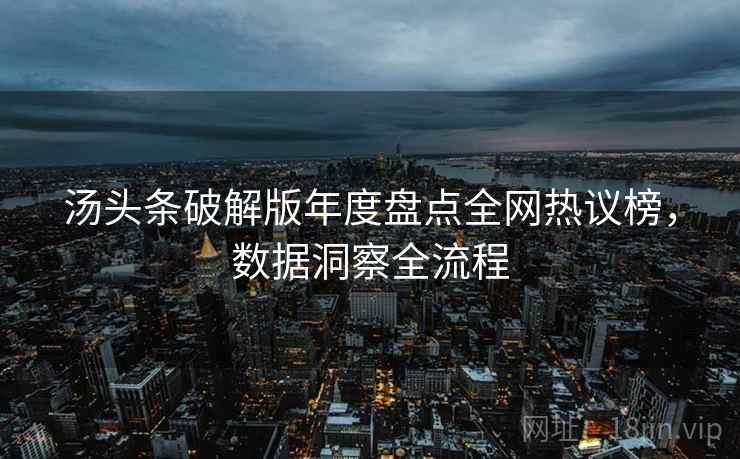 汤头条破解版年度盘点全网热议榜，数据洞察全流程