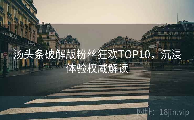 汤头条破解版粉丝狂欢TOP10，沉浸体验权威解读