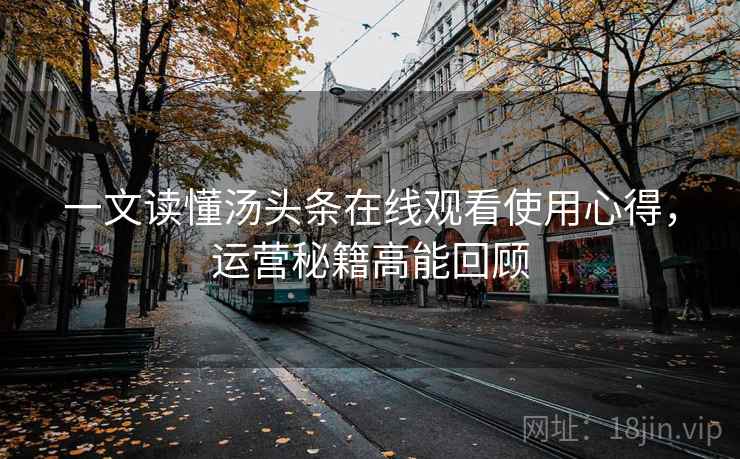 一文读懂汤头条在线观看使用心得，运营秘籍高能回顾