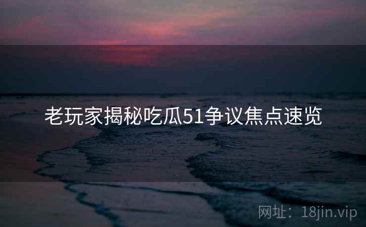 老玩家揭秘吃瓜51争议焦点速览