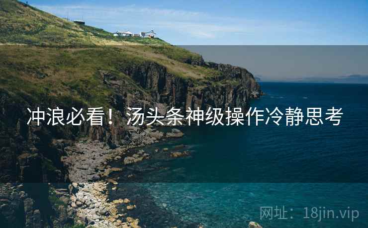 冲浪必看！汤头条神级操作冷静思考
